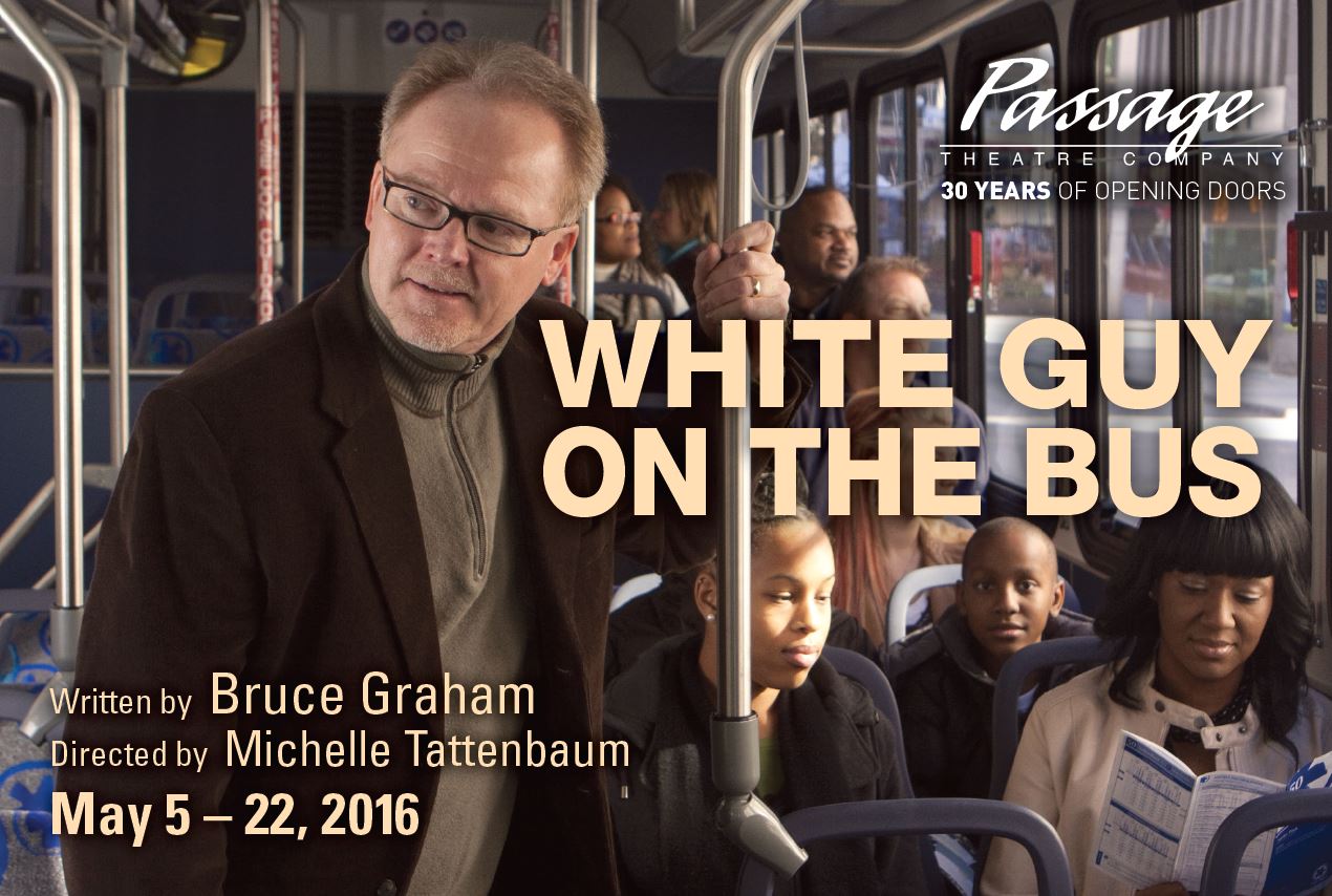 White Guy on the Bus postcard front